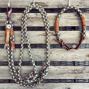 Set aus dreifach verstellbarer Leine und verstellbarem Halsband